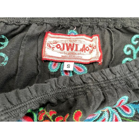 Johnny Was JWLA Black Embroidered Dress Long Sleeve Womens Small Cowgirl Western - Picture 6 of 6